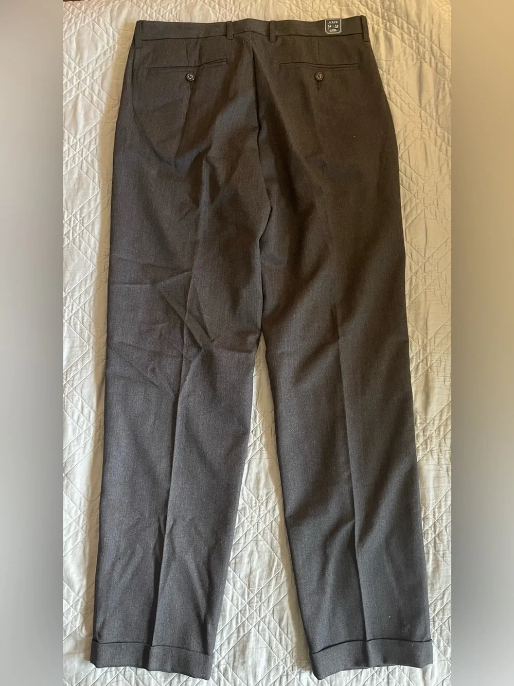 J.CREW Classic creased wool trouser in Heathered Charcoal Size 34/34 NWT CO452